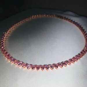 Pink Heart Tennis necklace 16 inch